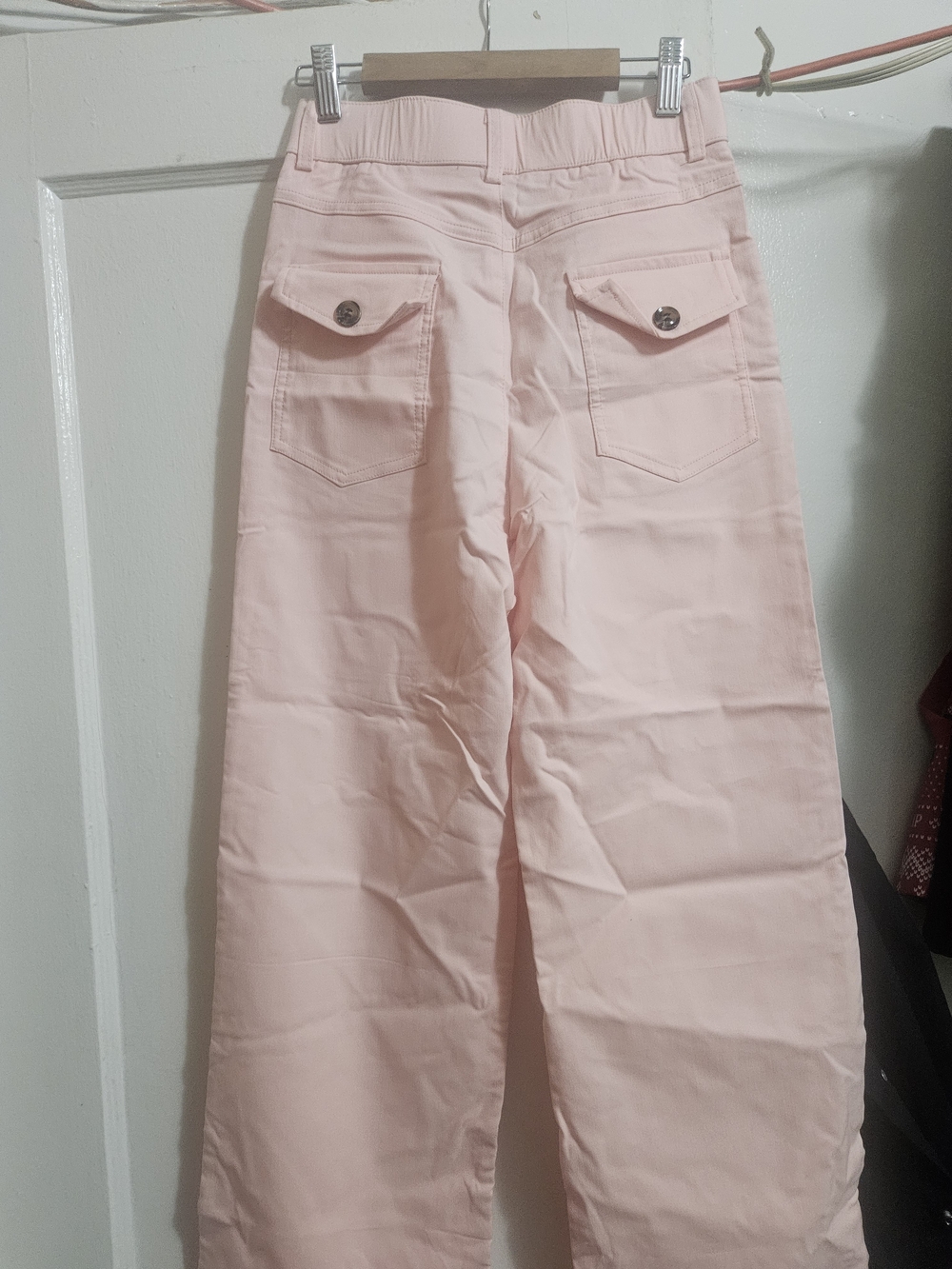SHEIN Pale Pink High-Waist Wide Leg Trousers